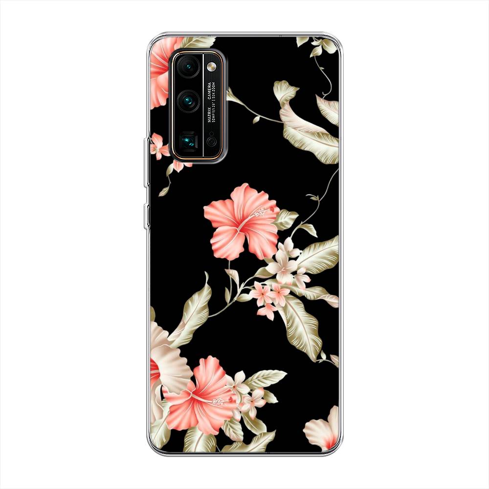 

Чехол Awog на Honor 30 Pro Plus "Цветы на черном", Черный;розовый, 612250-8