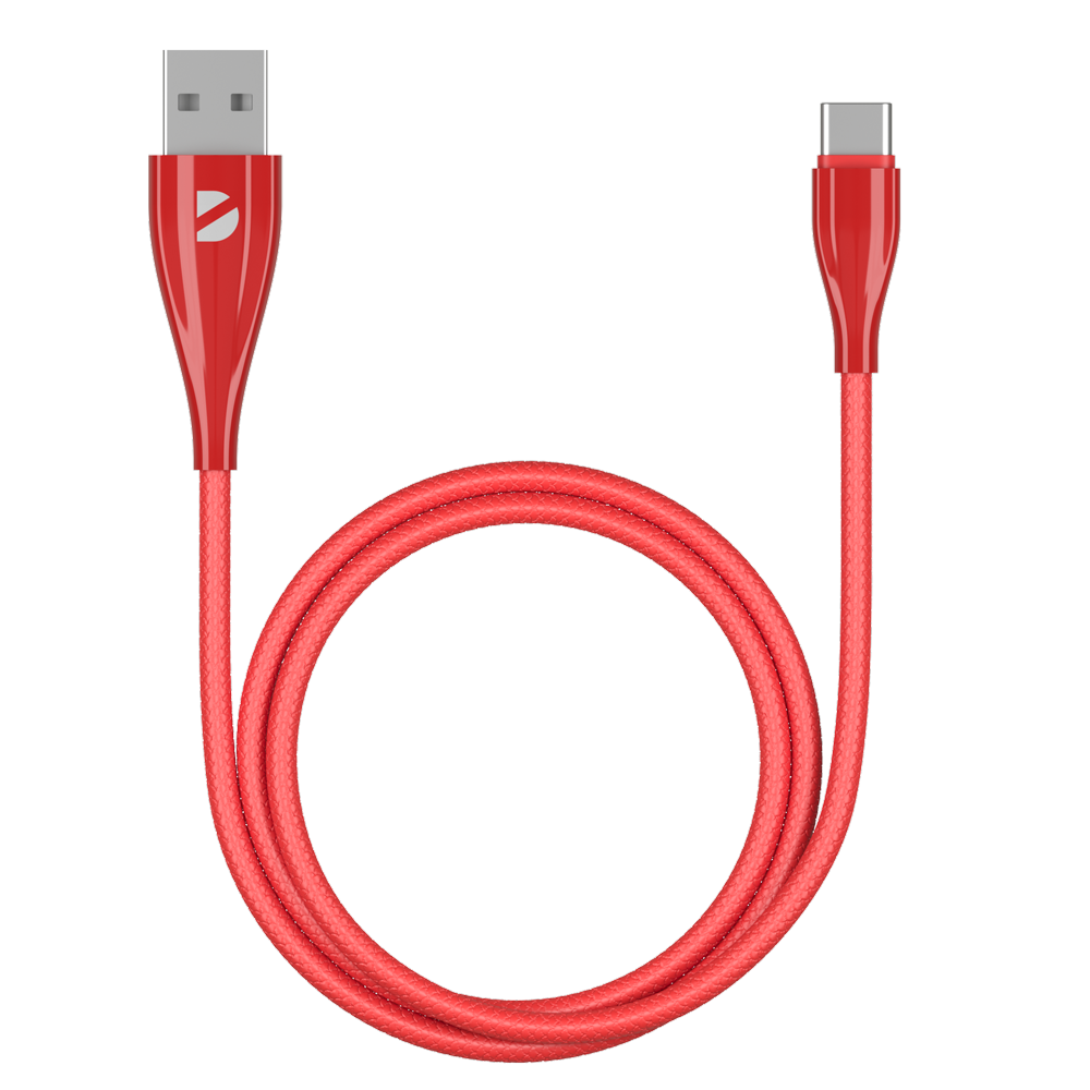 фото Кабель deppa ceramic usb - usb-c, 1м, красный