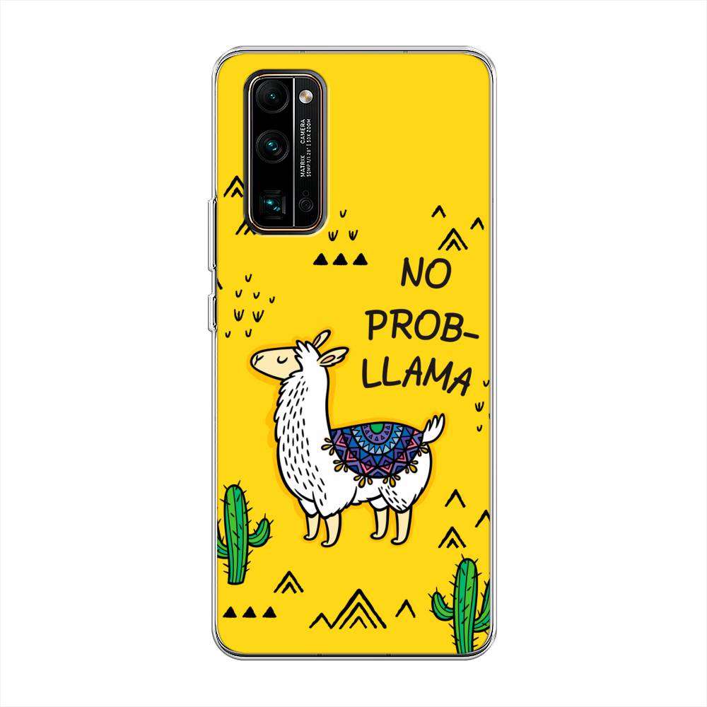 

Чехол Awog на Honor 30 Pro Plus "No probLLama", Желтый;черный;синий, 612250-2