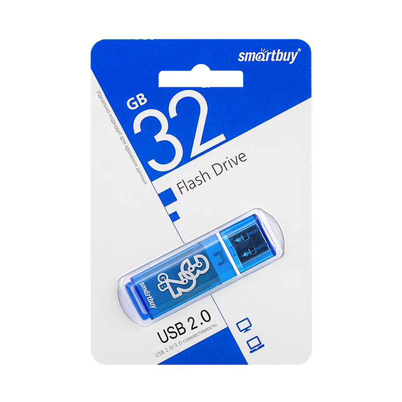 Карта памяти SmartBuy Гб USB накопитель 32 GB Smart Buy Glossy Series Blue (2014823)