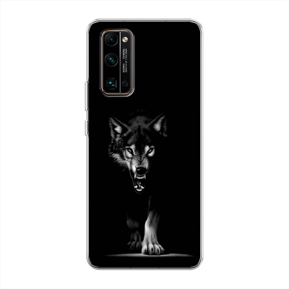 

Чехол Awog на Honor 30 Pro Plus "Волк выходит из ночи", Серый;черный;белый, 612250-1