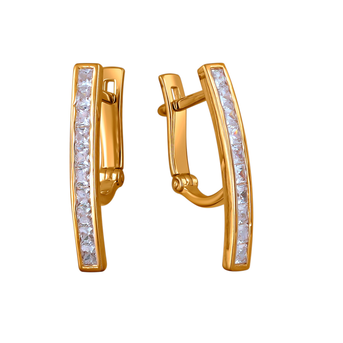 

Серьги из красного золота с фианитом Эстет 01С1111653, 01С1111653