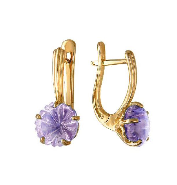 

Серьги из красного золота с аметистом Эстет 01С317909-2, 01С317909-2