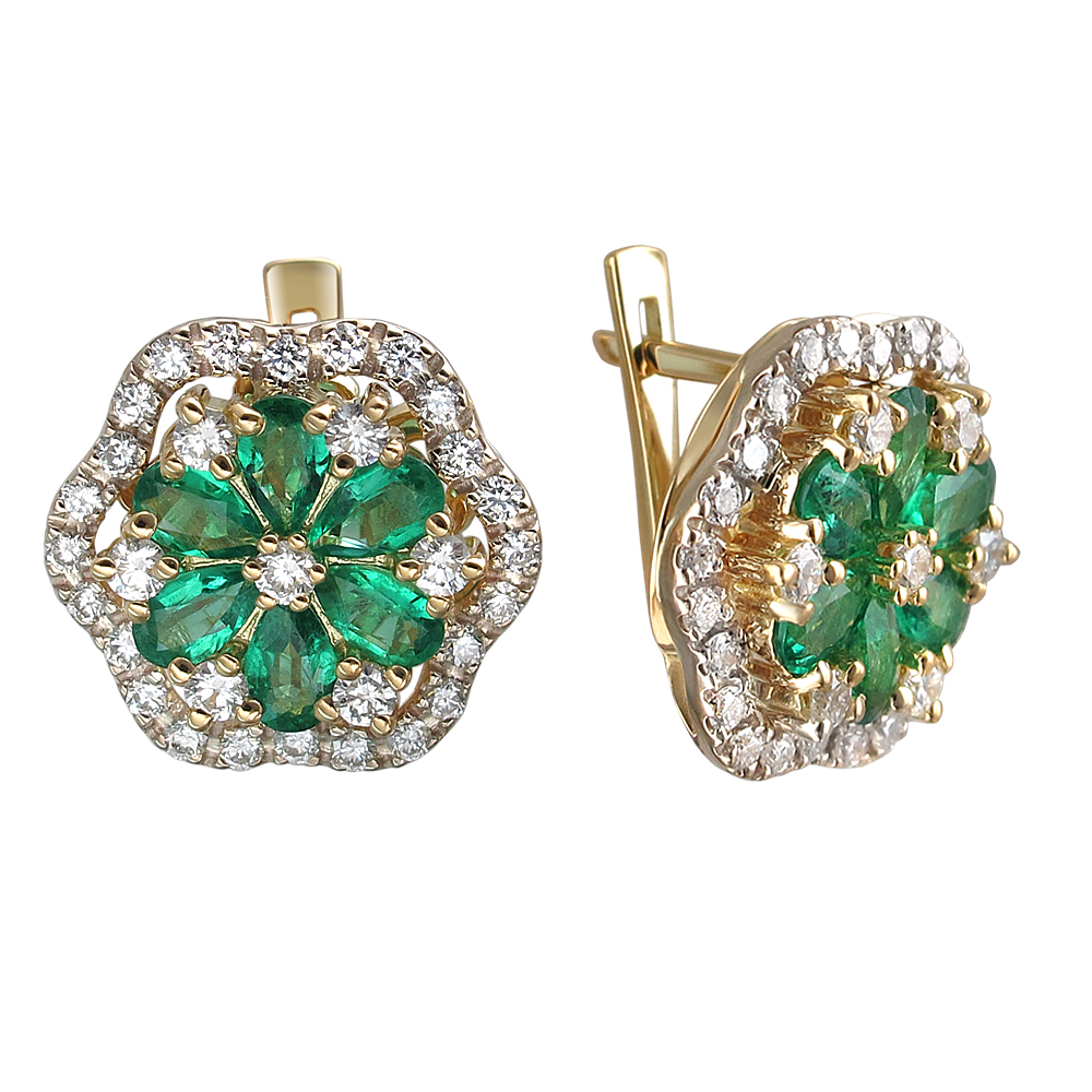 

Серьги из желтого золота с бриллиантом Эстет 01С682359-1, 01С682359-1