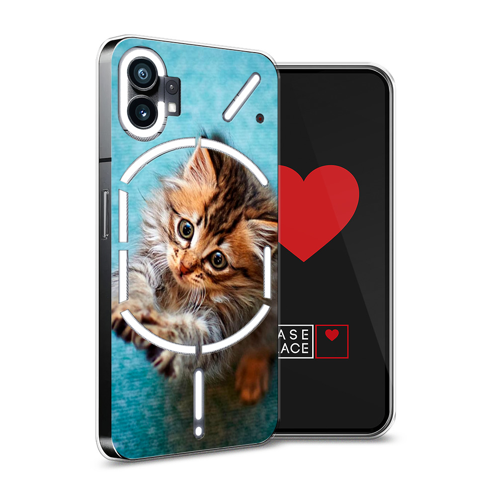 

Силиконовый чехол Awog "Котенок просит есть" для Nothing Phone 1, Голубой, 3300150-2