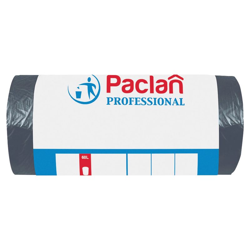 Пакеты для мусора 60л, Paclan Professional (60x80см, 6,2мкм, черные) ПНД, 50шт, 20 уп