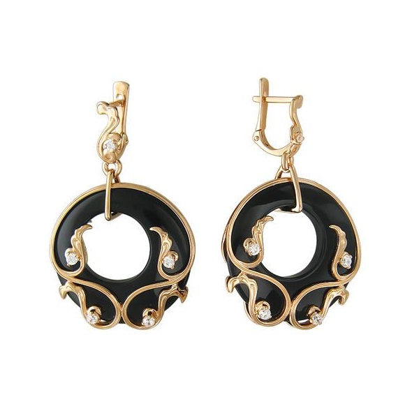

Серьги из красного золота с агатом Эстет 01С416182-1, 01С416182-1