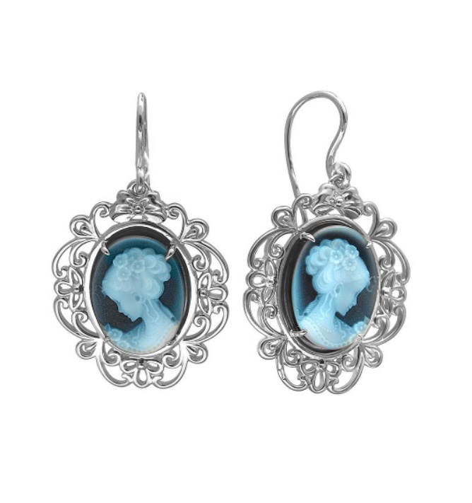 

Серьги из белого золота с агатом Эстет 01С427005-1, 01С427005-1