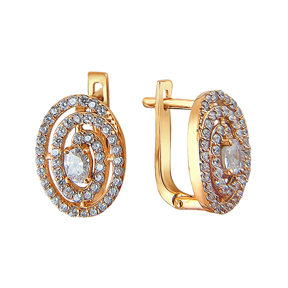 

Серьги из серебра с фианитом Эстет 01С1510896А, 01С1510896А