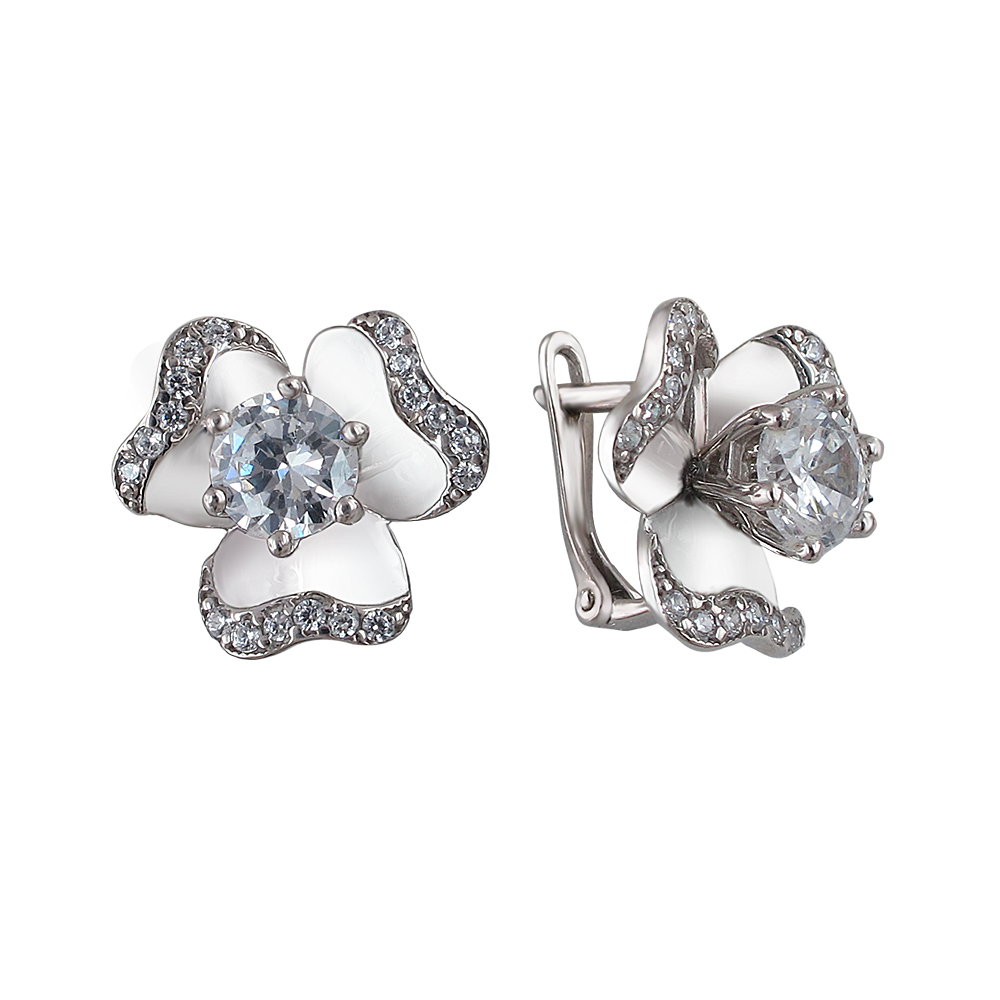 

Серьги из серебра с фианитом Эстет 01С1511424, 01С1511424