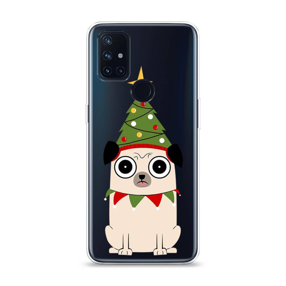 

Чехол на OnePlus Nord N10 "Собачка с ёлочкой", Бежевый;красный;зеленый, 152350-1