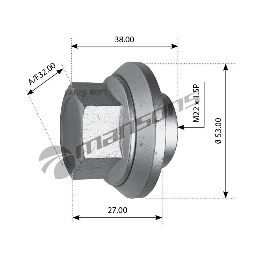 Гайка Колеса Для Литых Дисков M22X1.5 H38.5 Iveco 1Шт Mansons 700512
