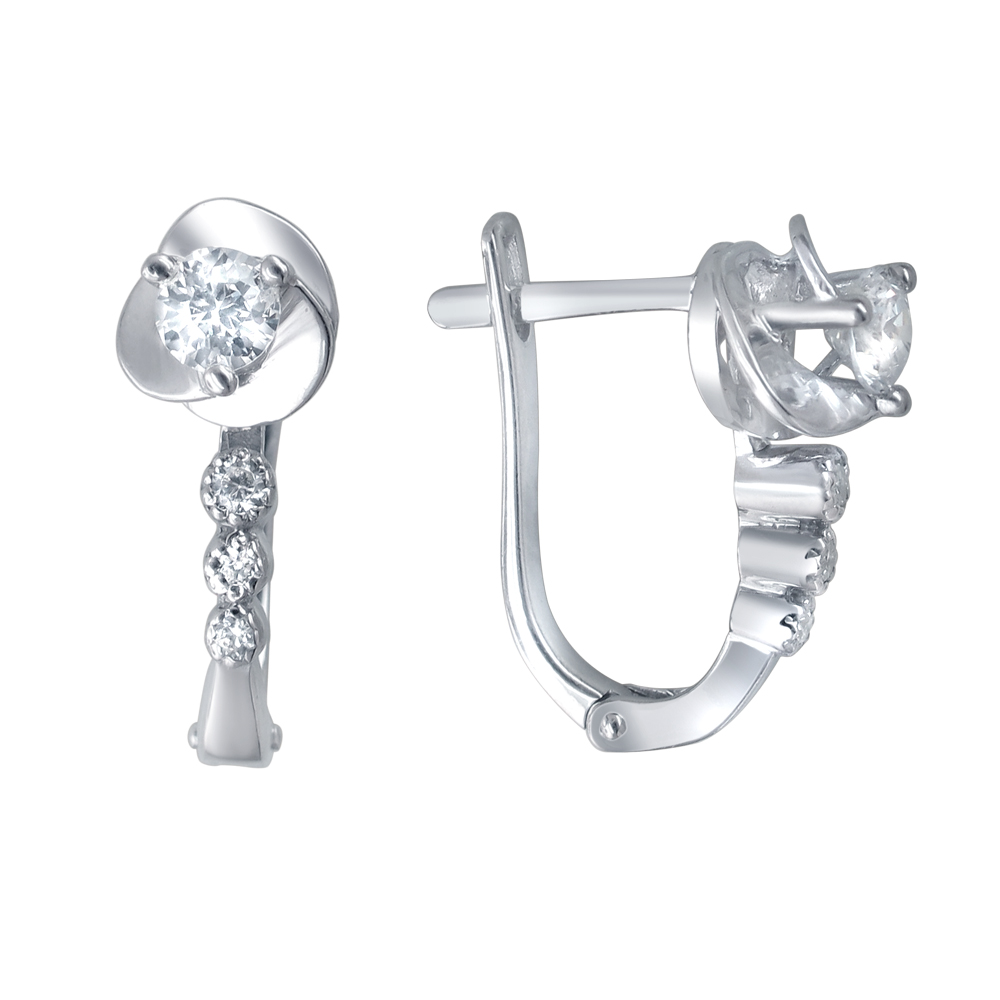

Серьги из серебра с фианитом Эстет 01С1511420, 01С1511420