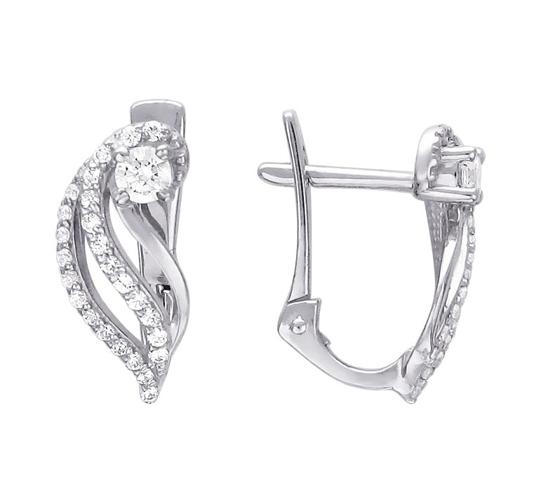 

Серьги из серебра с фианитом Эстет 01С155991, 01С155991