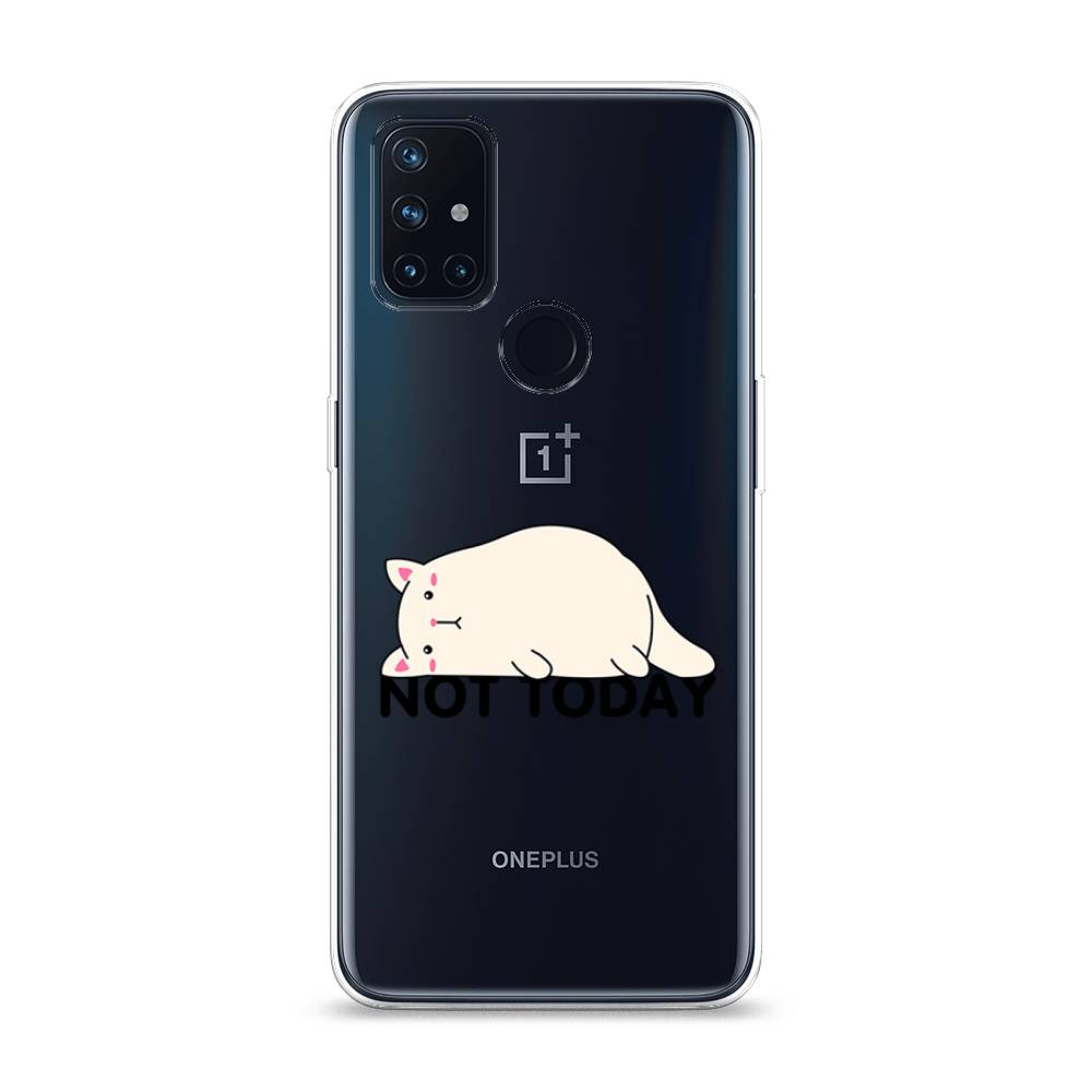 

Чехол на OnePlus Nord N10 "Cat not today", Белый;розовый;черный, 152350-1