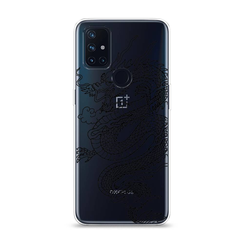 

Чехол на OnePlus Nord N10 "Большой китайский дракон", Черный;серый, 152350-1