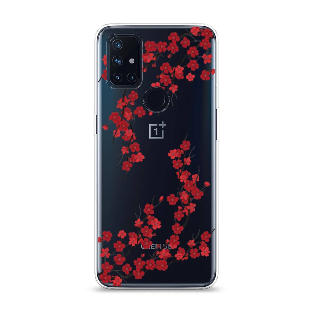 

Чехол на OnePlus Nord N10 "Красная сакура", Красный;черный, 152350-2