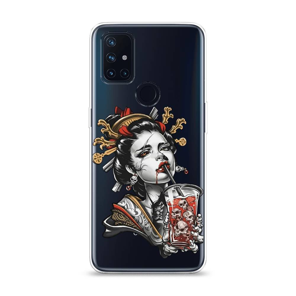 

Чехол на OnePlus Nord N10 "Опасная гейша", Красный;черный;серый, 152350-4