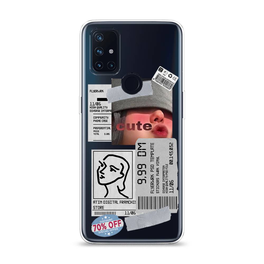 

Чехол на OnePlus Nord N10 "Cute girl collage", Розовый;серый;голубой, 152350-6