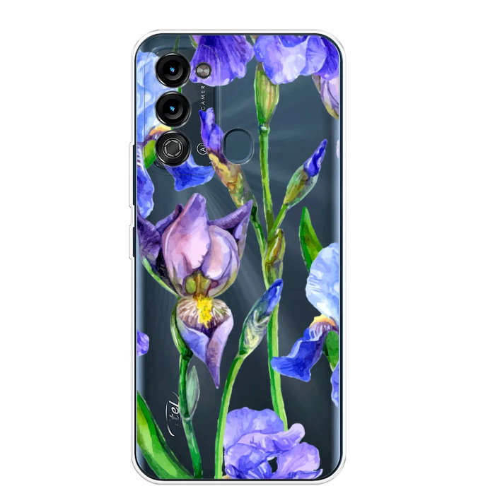 

Чехол Awog на Itel Vision 3 "Синие ирисы", Разноцветный, 3200850-8