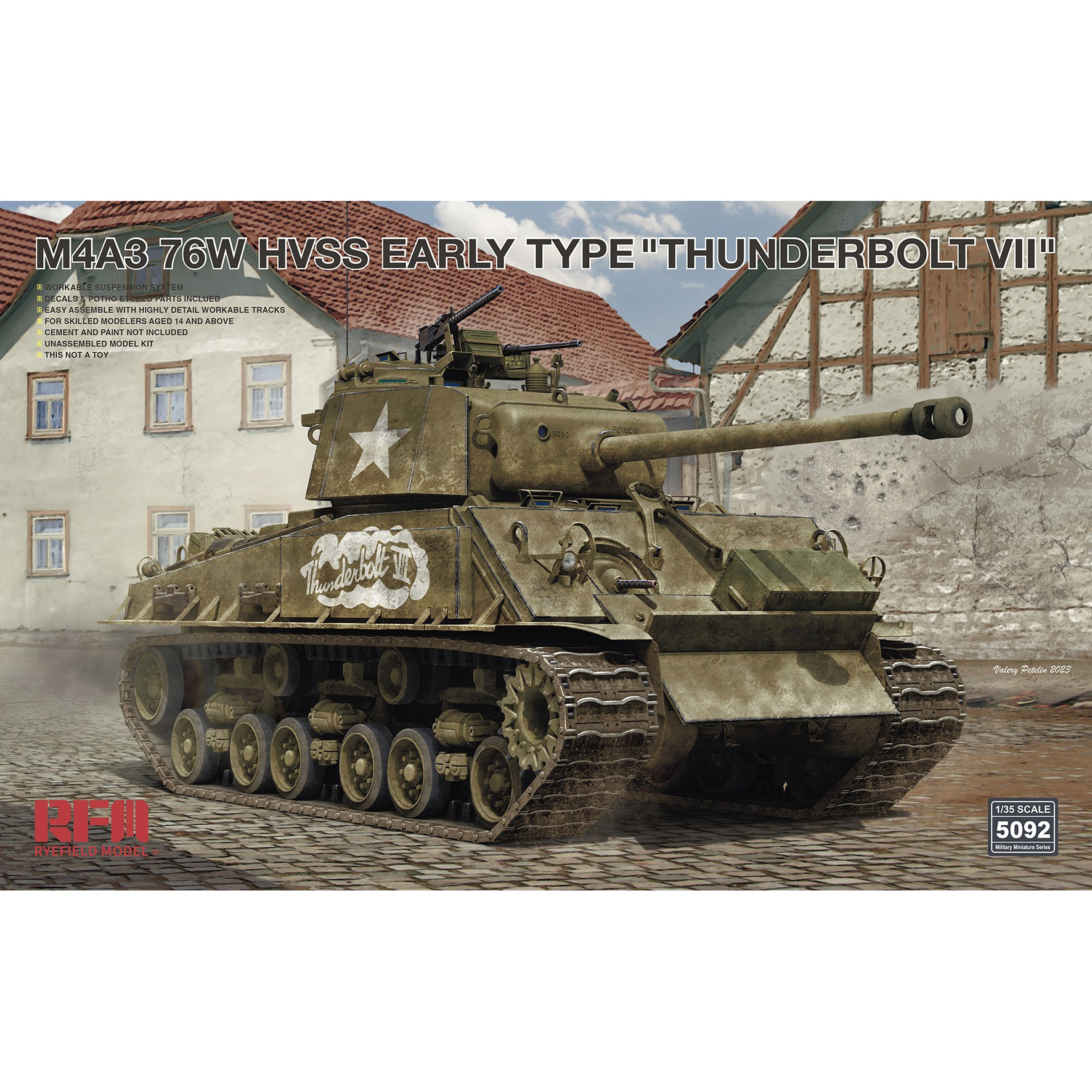 

Сборная модель Rye Field Model Танк M4A3 76W HVSS Early Type Thunderbolt VII RM-509