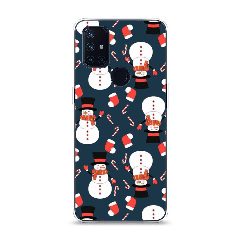 

Чехол на OnePlus Nord N10 "Синие снеговики", Синий;белый;красный, 152350-5