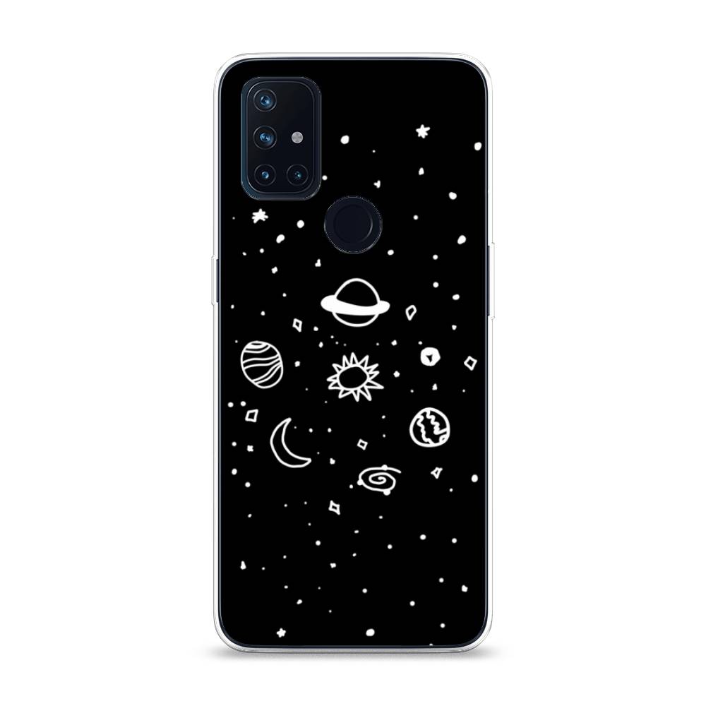 

Чехол на OnePlus Nord N10 "Дудл солнечной системы", Бежевый;серый, 152350-2