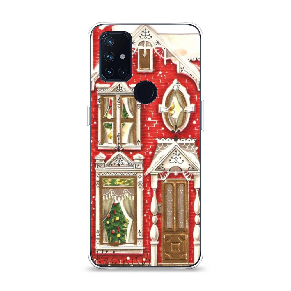 

Чехол на OnePlus Nord N10 "Пряничный домик", Белый;красный;зеленый, 152350-5