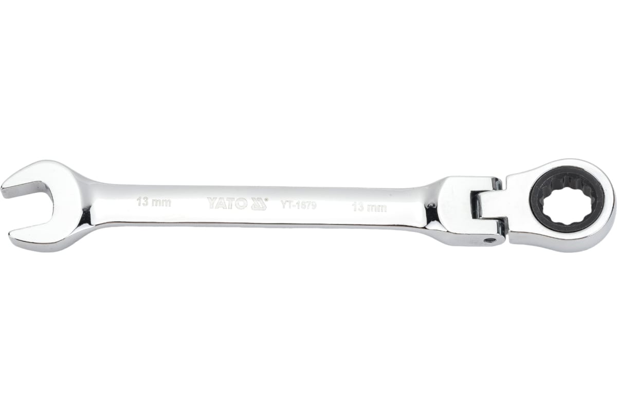 Ключ комбинированный трещоточный с шарниром, 13 мм