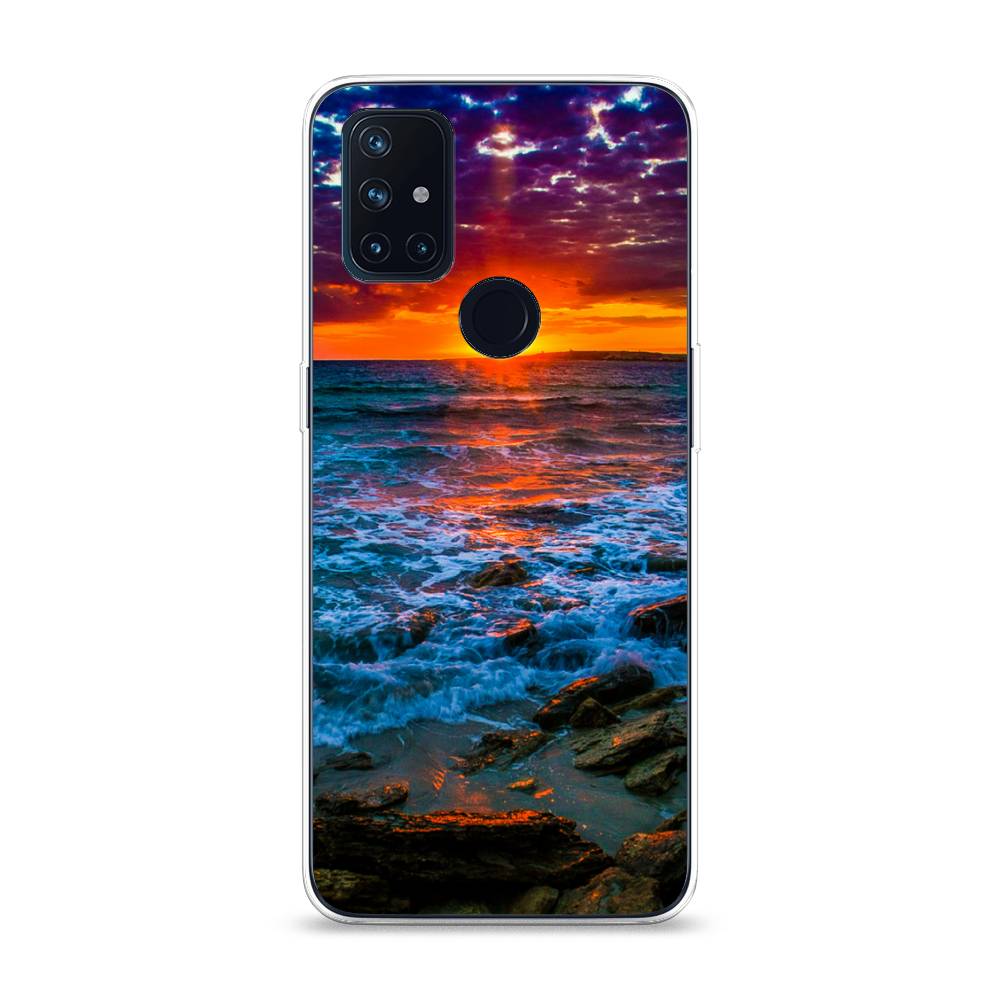 

Чехол на OnePlus Nord N10 "Закат 1", Оранжевый;синий, 152350-2