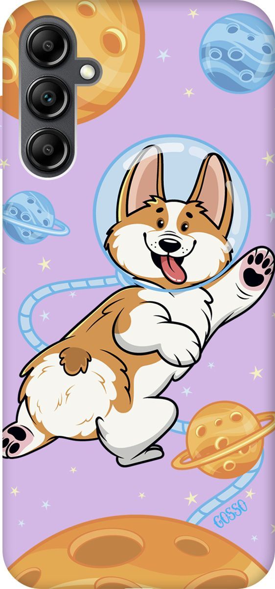 

Чехол на Samsung Galaxy A14 "CosmoCorgi" сиреневый, Фиолетовый;коричневый, 158829