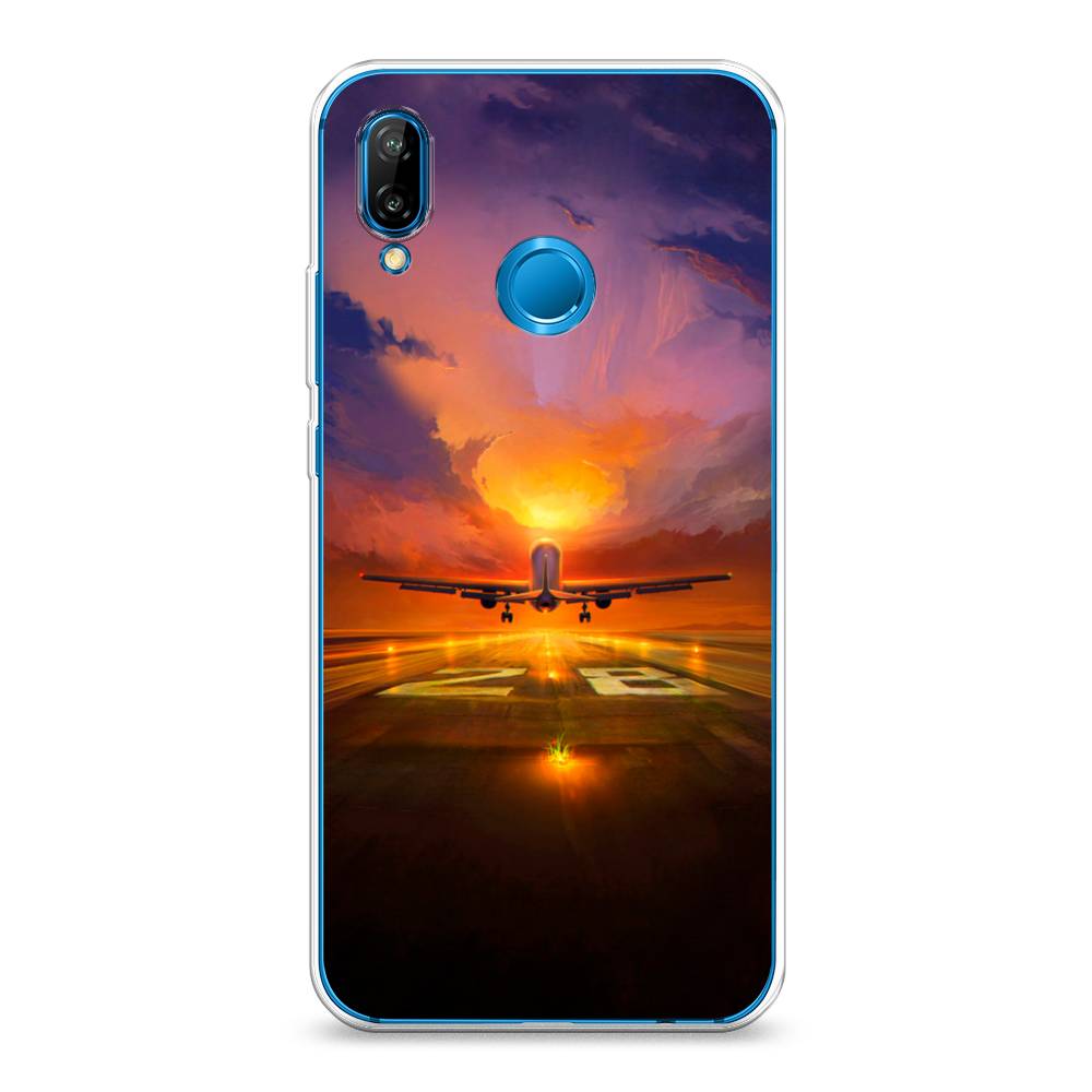 

Чехол на Huawei P20 Lite "Самолет на посадке", Оранжевый;синий, 64450-6