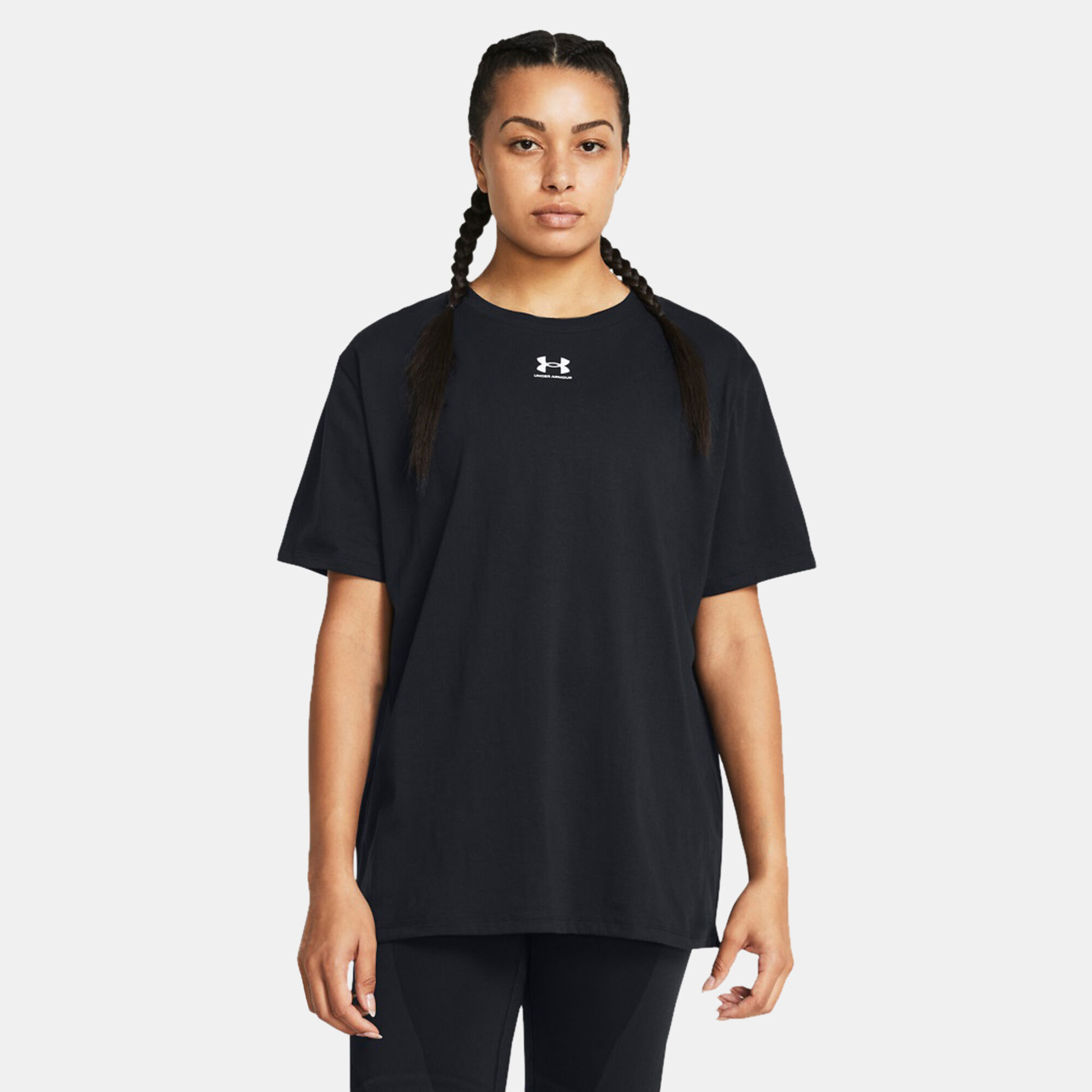 Футболка женская Under Armour Campus Oversize SS 1387193-001 черная XL