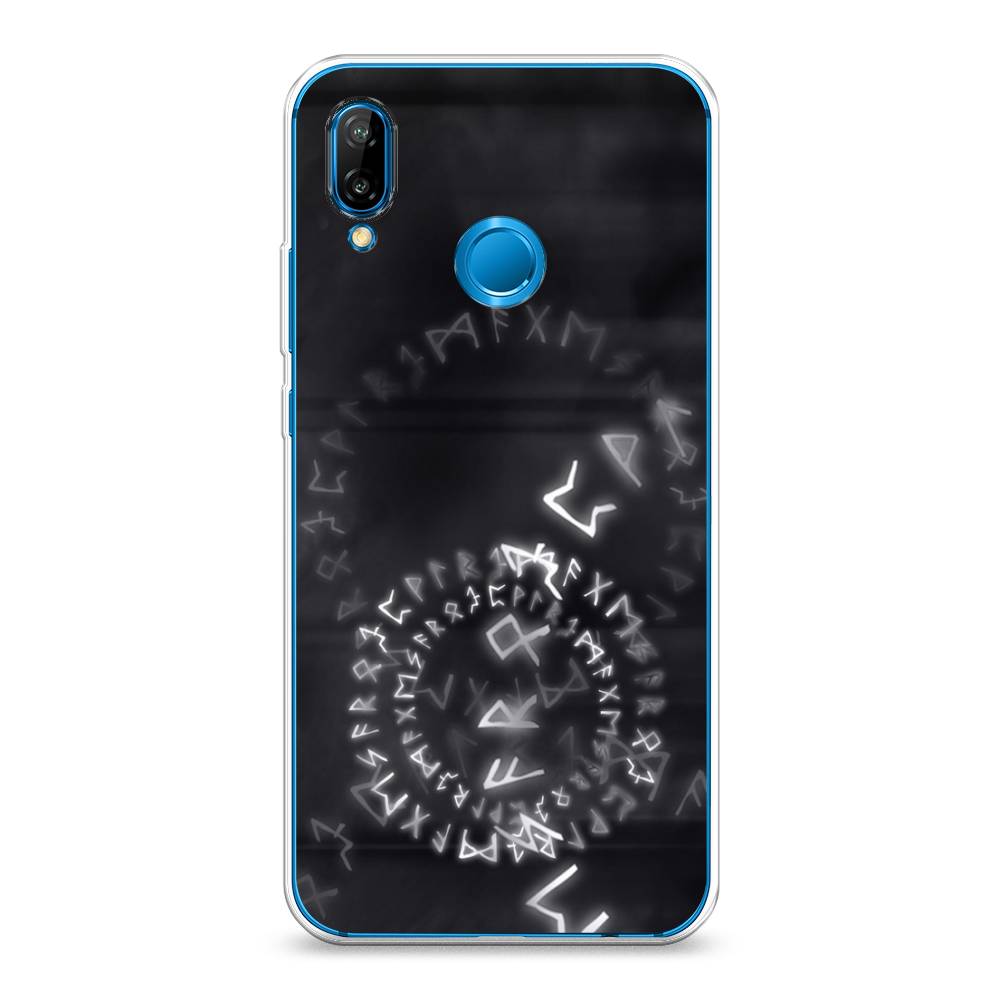 

Чехол на Huawei P20 Lite "Руны", Серый;черный, 64450-3