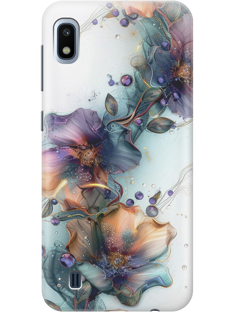 

Силиконовый чехол на Samsung Galaxy A10 с принтом "Мистические цветы", Прозрачный;белый;зеленый, 720804210