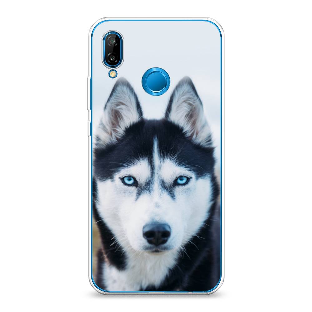 

Чехол на Huawei P20 Lite "Хаски 2", Синий;белый, 64450-1