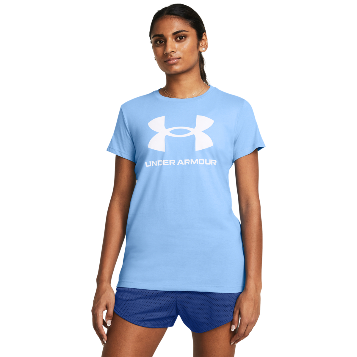 Футболка женская Under Armour Live Sportstyle Graphic SSC 1356305-465 голубая XS