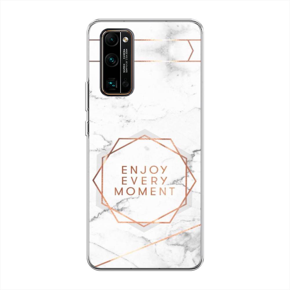 

Чехол Awog на Honor 30 Pro Plus "Enjoy every moment мрамор", Белый;розовый;серый, 612250-7
