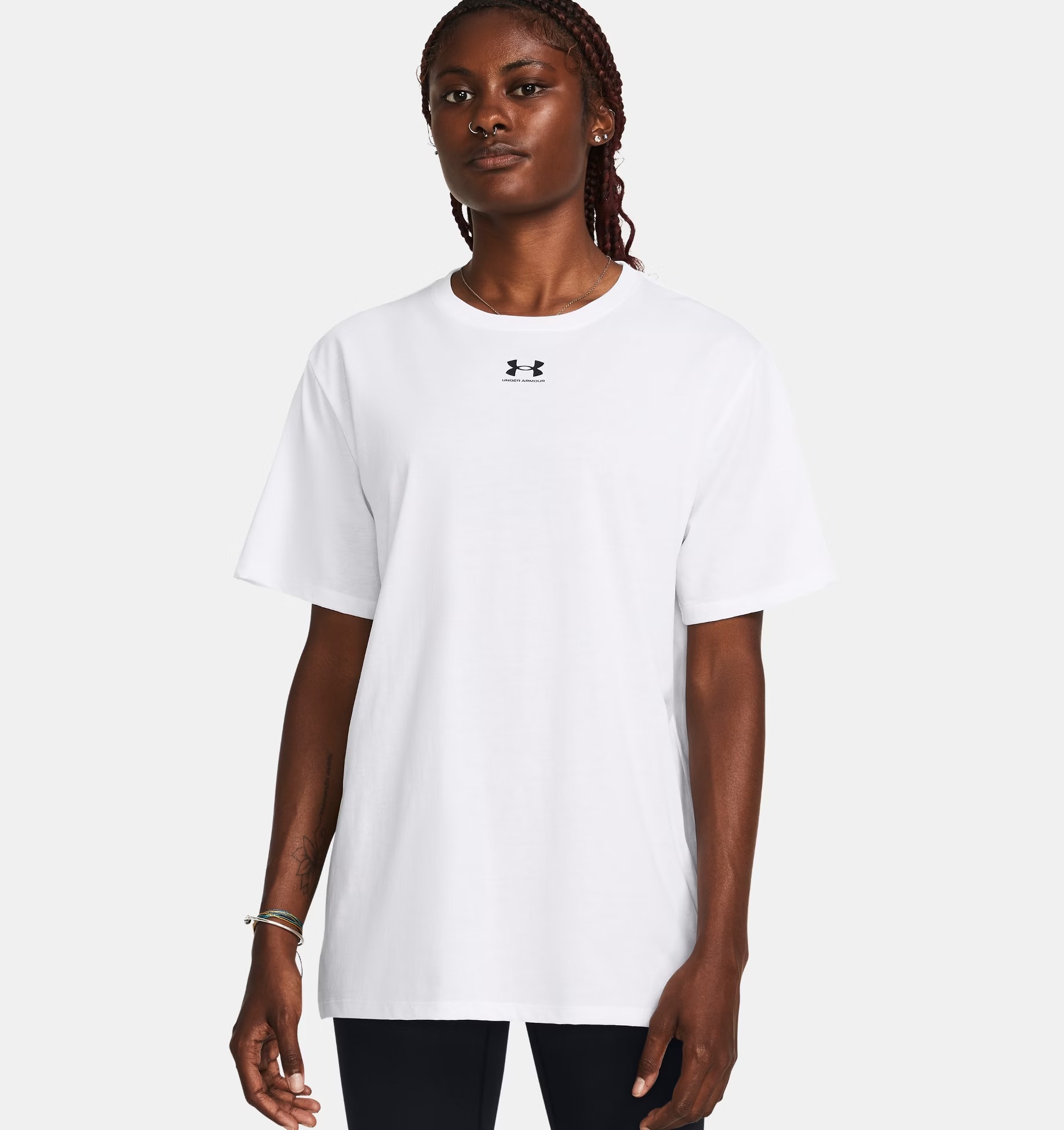 Футболка женская Under Armour Campus Oversize SS 1387193-100 белая XL