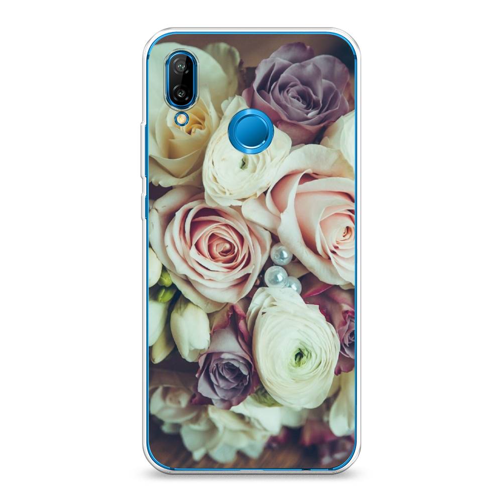 

Чехол на Huawei P20 Lite "Свадебный букет", Белый;фиолетовый, 64450-2