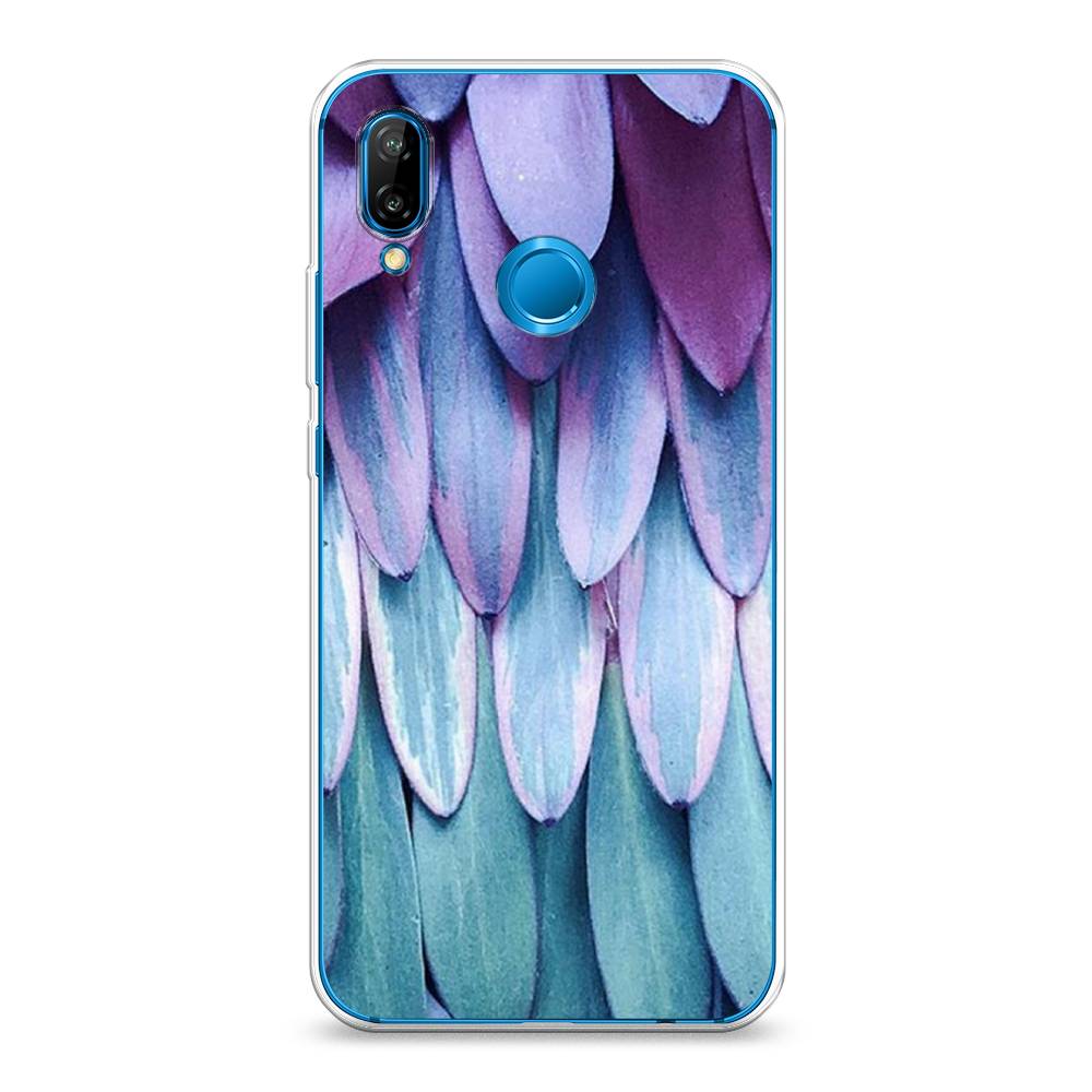 

Чехол на Huawei P20 Lite "Синее перо", Фиолетовый;голубой, 64450-3