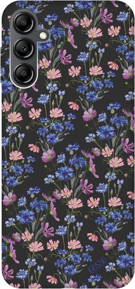 

Чехол на Samsung Galaxy A14 с 3D принтом "Lovely Cornflowers" черный, Черный;голубой, 158812