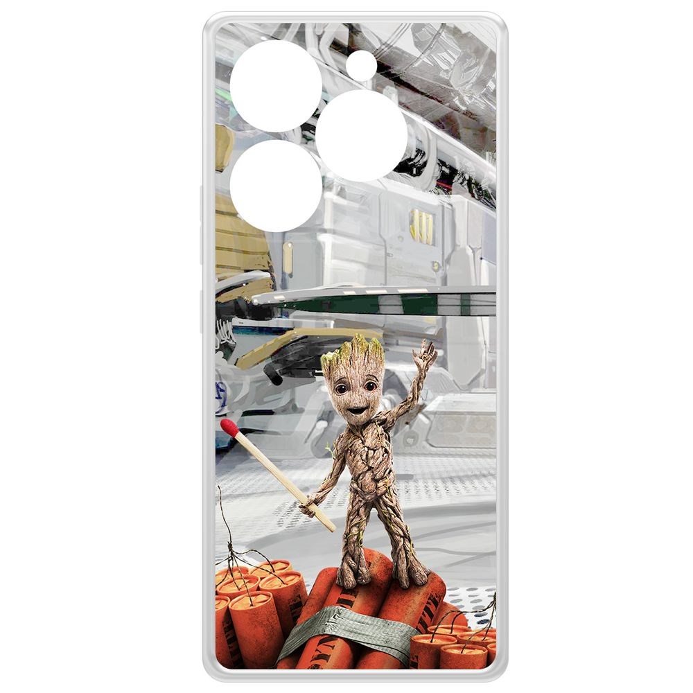 

Чехол-накладка Krutoff Clear Case Стражи Галактики. Малыш Грут для ITEL S23+, Прозрачный