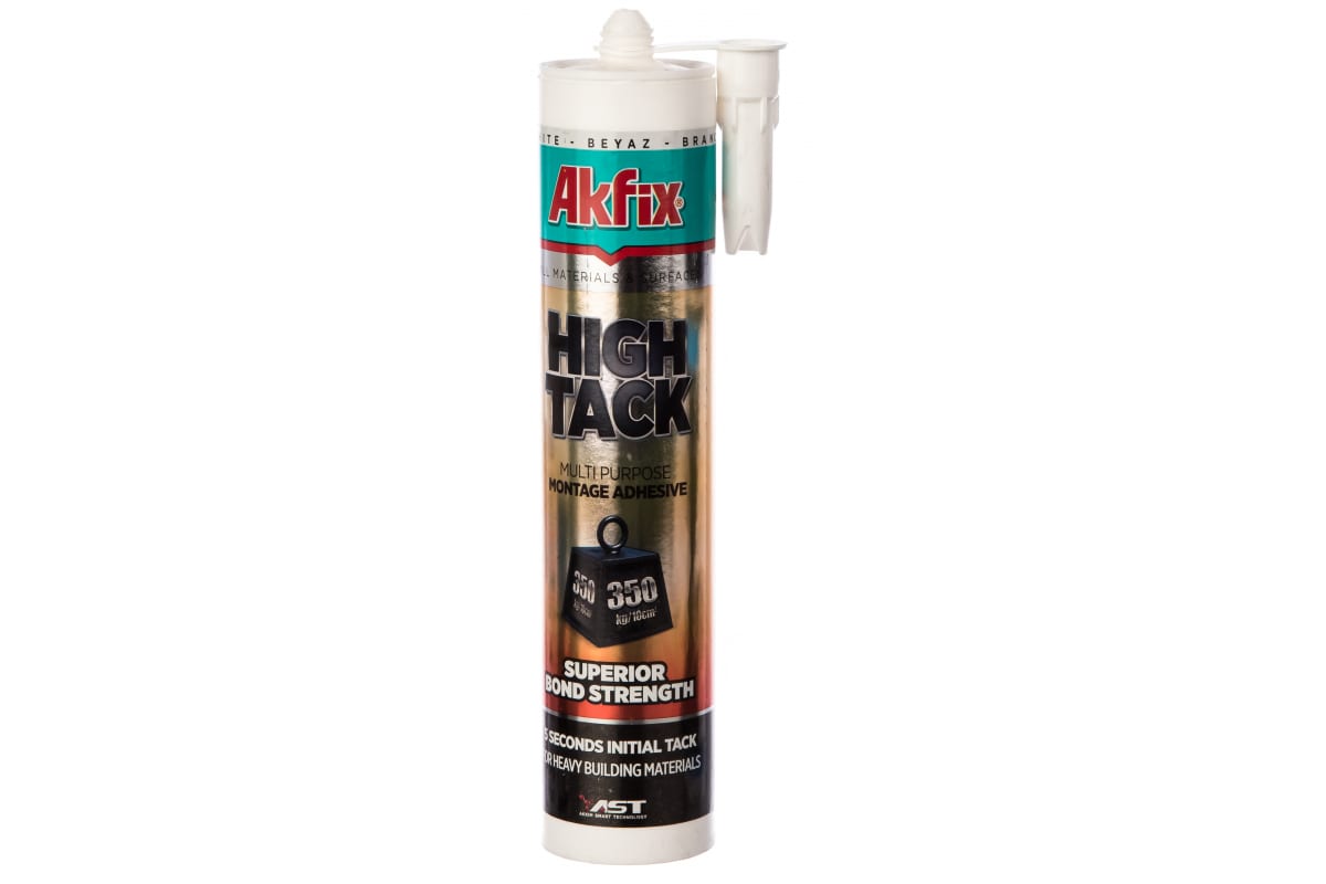 Клей-герметик на основе MS полимера Akfix AllBond High Tack 55 Шор, белый, 290 мл AMS55 клей герметик akfix