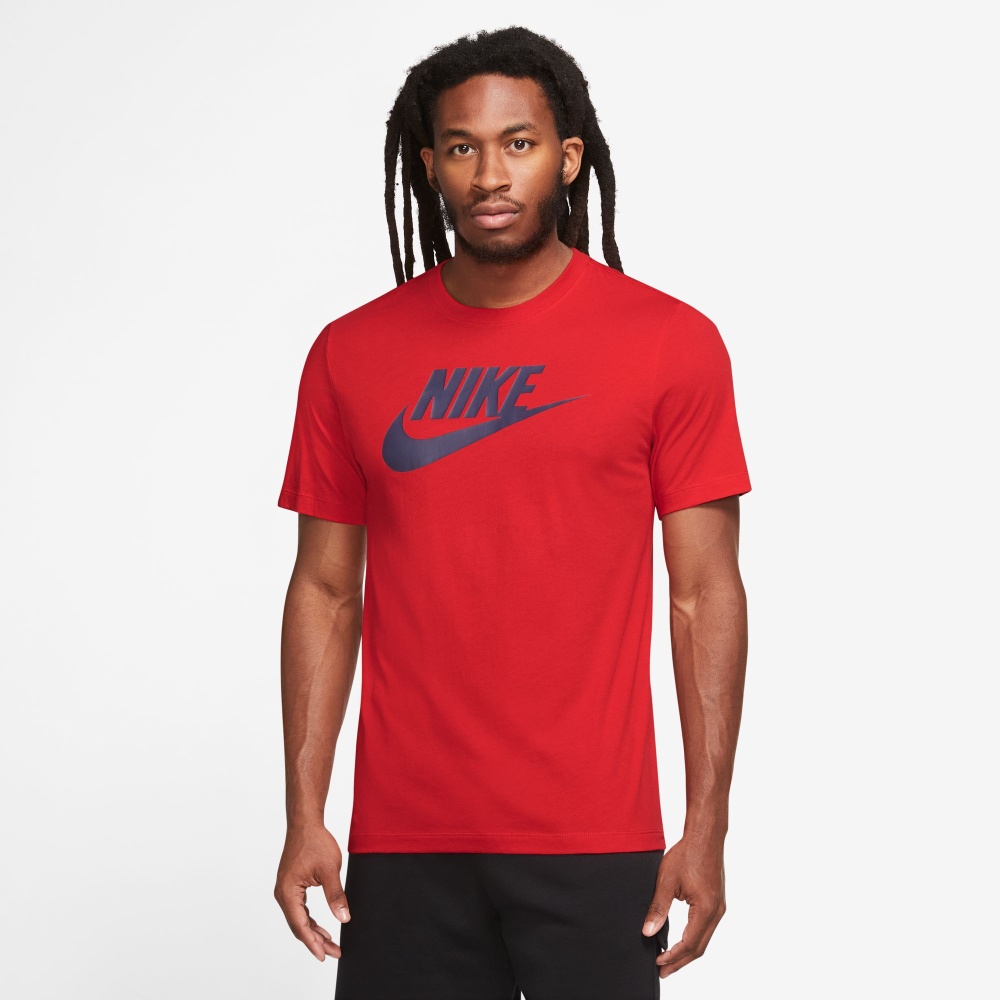 

Футболка мужская Nike Sportswear Icon Futura Tee AR5004 красная XL, Sportswear Icon Futura Tee