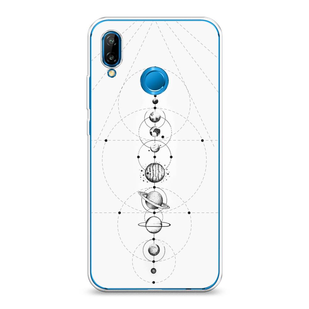 

Чехол на Huawei P20 Lite "Парад планет", Серый, 64450-2