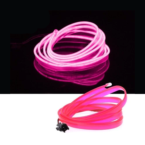 фото Светодиодная лента qvatra неоновая подсветка для автомобиля от прикуривателя розовый nobrand