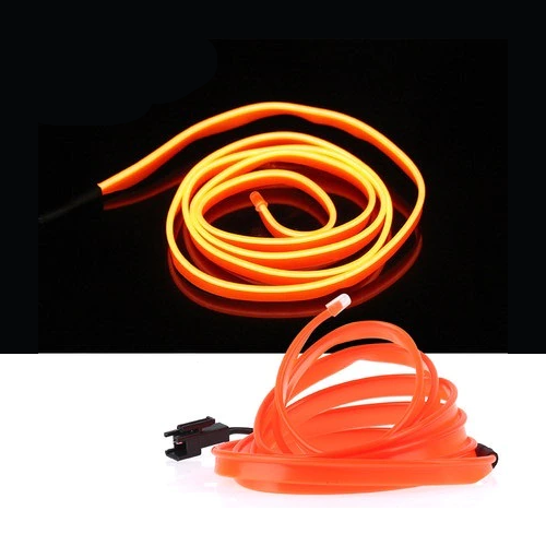 фото Светодиодная лента qvatra неоновая подсветка для автомобиля от прикуривателя оранжевый