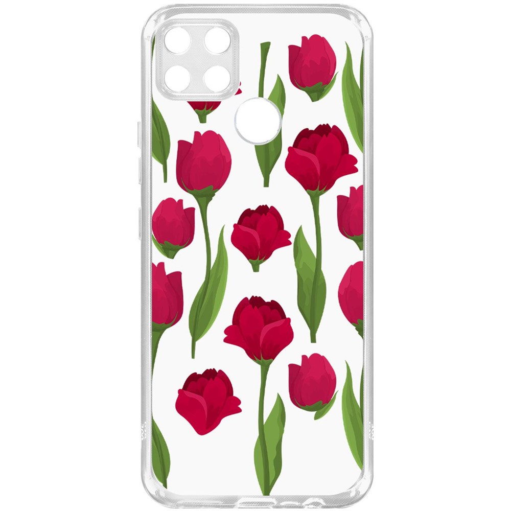 

Чехол-накладка Krutoff Clear Case Розы паттерн для Realme C25S
