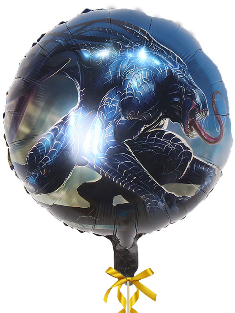 Воздушный шар StarFriend  Веном Марвел Venom Marvel фольгированный, круглый, 45 см фигурка starfriend симбиот веном марвел venom marvel подвижная 30 см